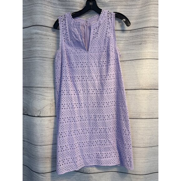 Loft Sleeveless Eyelet Shift Dress Size 4 - Picture 1 of 3
